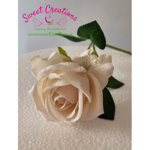 Silk Cream Rose Flower Stem